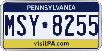PA license plate MSY8255