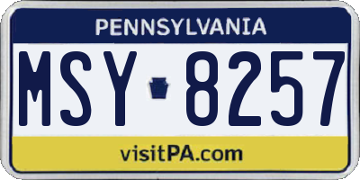 PA license plate MSY8257