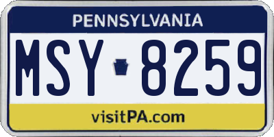 PA license plate MSY8259