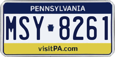 PA license plate MSY8261