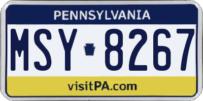 PA license plate MSY8267