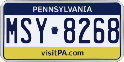 PA license plate MSY8268