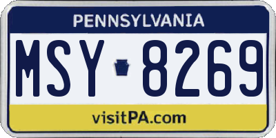 PA license plate MSY8269