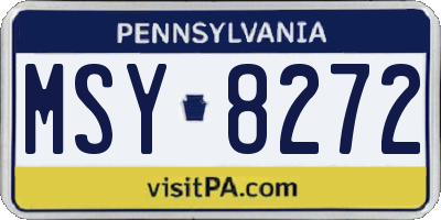 PA license plate MSY8272
