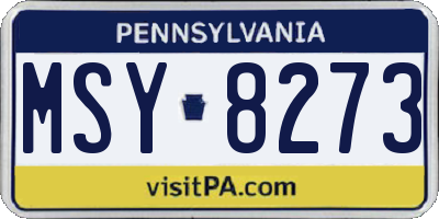 PA license plate MSY8273