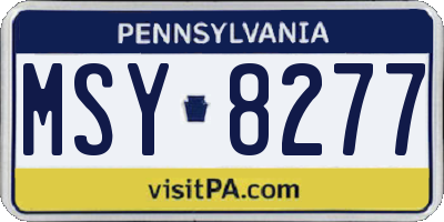 PA license plate MSY8277