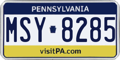 PA license plate MSY8285