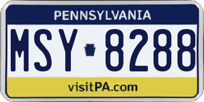 PA license plate MSY8288