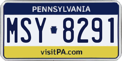 PA license plate MSY8291