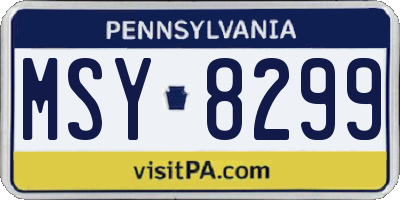 PA license plate MSY8299