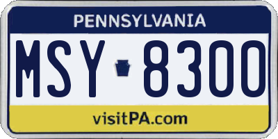 PA license plate MSY8300