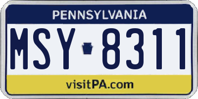 PA license plate MSY8311