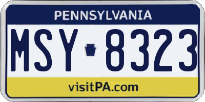 PA license plate MSY8323