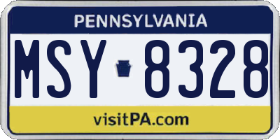 PA license plate MSY8328