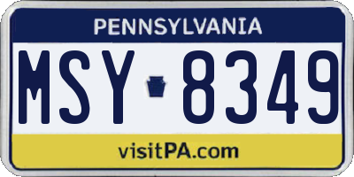 PA license plate MSY8349
