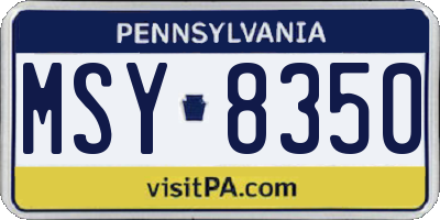 PA license plate MSY8350