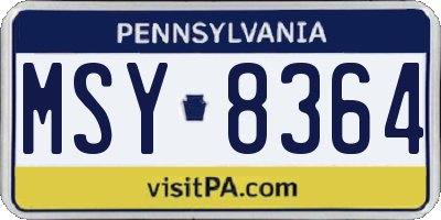 PA license plate MSY8364