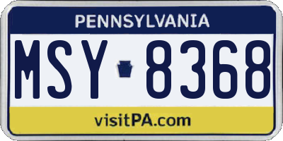 PA license plate MSY8368