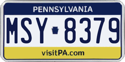 PA license plate MSY8379