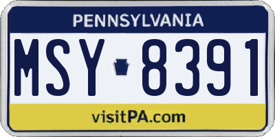 PA license plate MSY8391