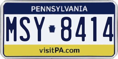 PA license plate MSY8414