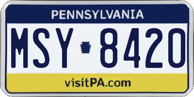 PA license plate MSY8420