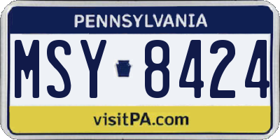 PA license plate MSY8424