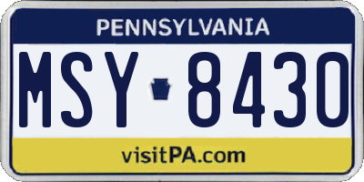 PA license plate MSY8430