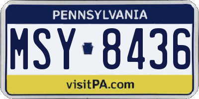 PA license plate MSY8436