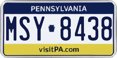PA license plate MSY8438