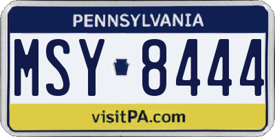 PA license plate MSY8444