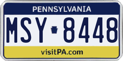 PA license plate MSY8448