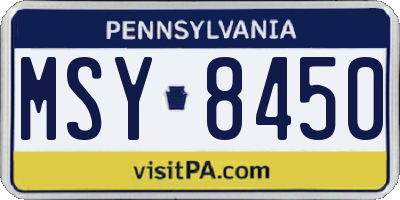 PA license plate MSY8450