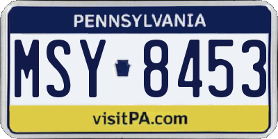 PA license plate MSY8453