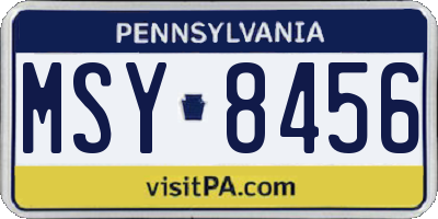 PA license plate MSY8456