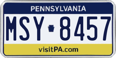 PA license plate MSY8457