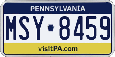 PA license plate MSY8459