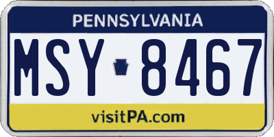 PA license plate MSY8467