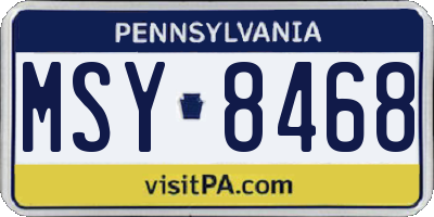 PA license plate MSY8468