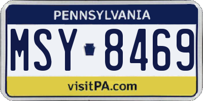 PA license plate MSY8469