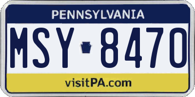 PA license plate MSY8470
