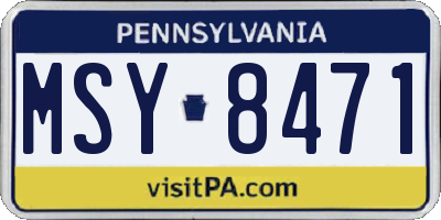 PA license plate MSY8471