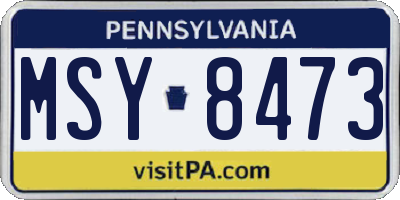 PA license plate MSY8473