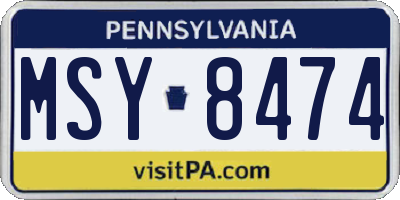 PA license plate MSY8474