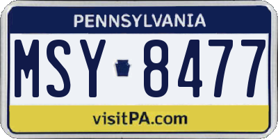 PA license plate MSY8477