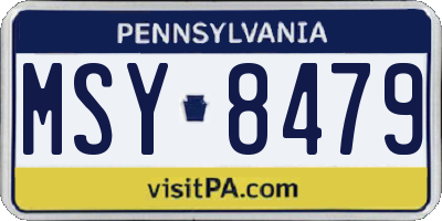 PA license plate MSY8479