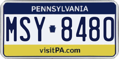 PA license plate MSY8480