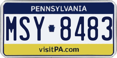 PA license plate MSY8483