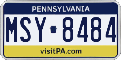PA license plate MSY8484