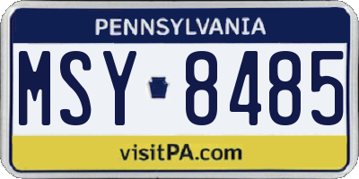 PA license plate MSY8485